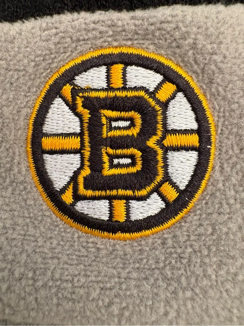 NHL Boston Bruins Earflap Knit Hat in Black, Yellow & Gray